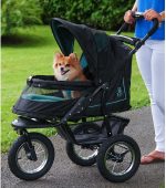 No-Zip NV Pet Stroller for Cats/Dogs, Zipperless Entry, Easy One-Hand Fold, Gel-Filled Tires, Plush Pad + Weather Cover Included, 3 colors - Image 3